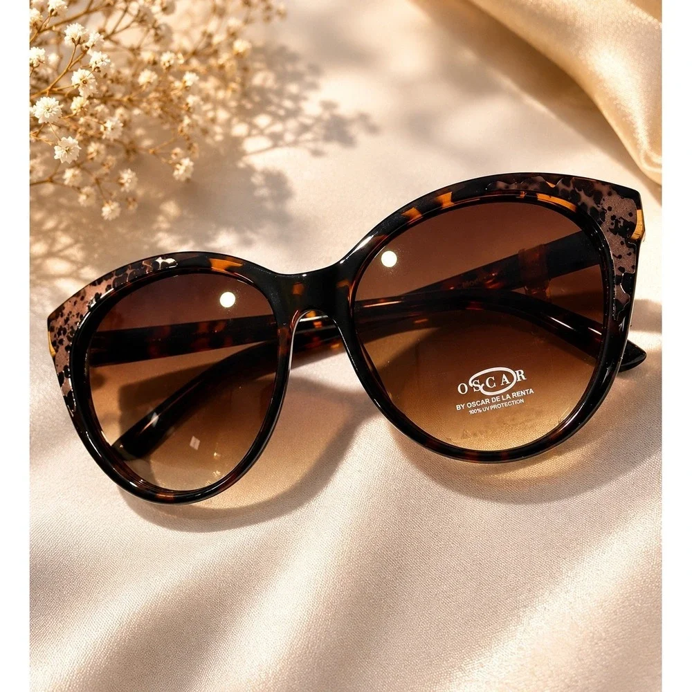 Oscar by Oscar‎ de la Renta Tortoise Oversized Butterfly Sunglasses